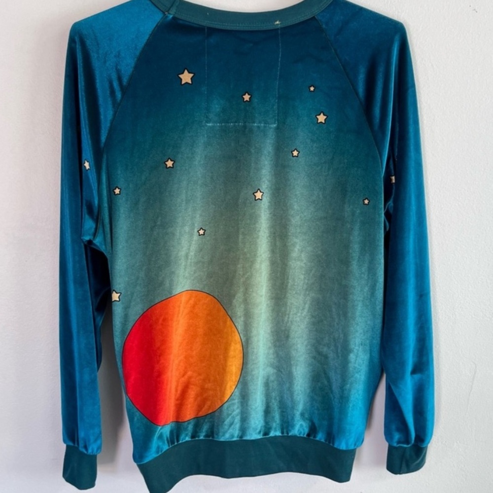AVIATOR NATION — CELESTIAL SUN GALAXY VELOUR CREW NWT (oversized) - Picture 7 of 10